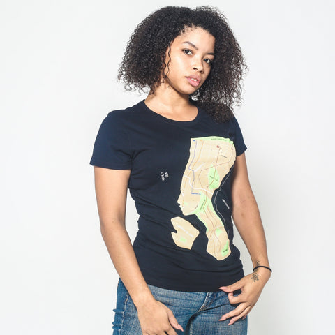 Queens City Map Women's Tee Black