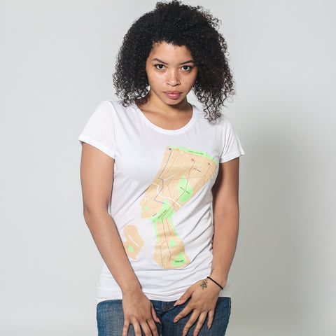 Queens City Map Women's Tee White